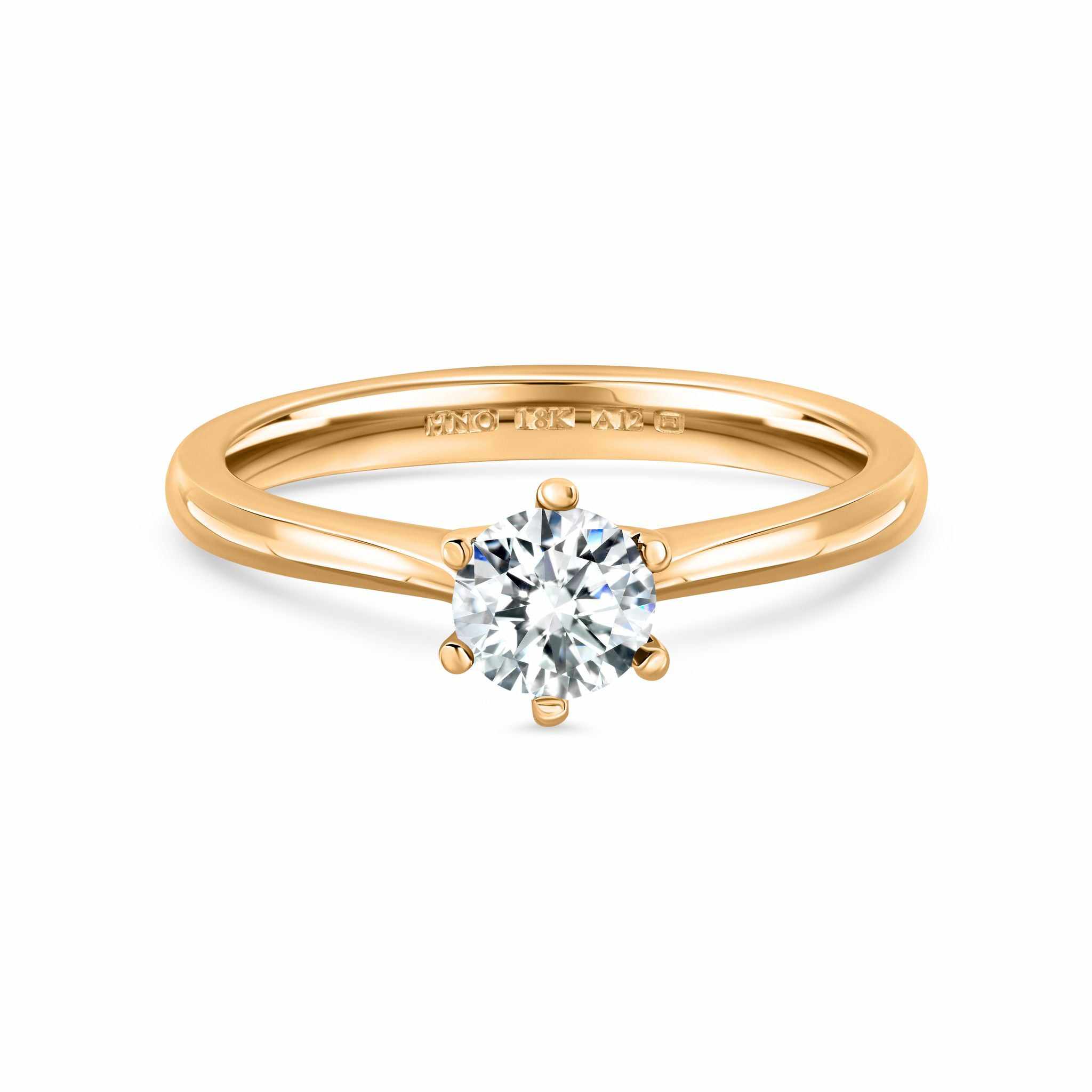 Chloe-Yellow Gold-Round Brilliant Cut Six Claw Set Solitaire
